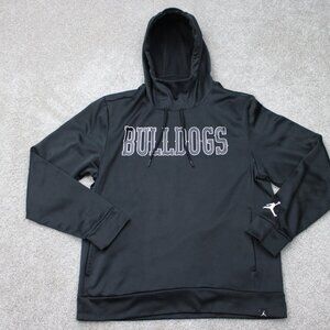 Jordan Hoodie Mens Medium Black Bulldogs Logo 100% Polyester Hooded Sweatshirt
